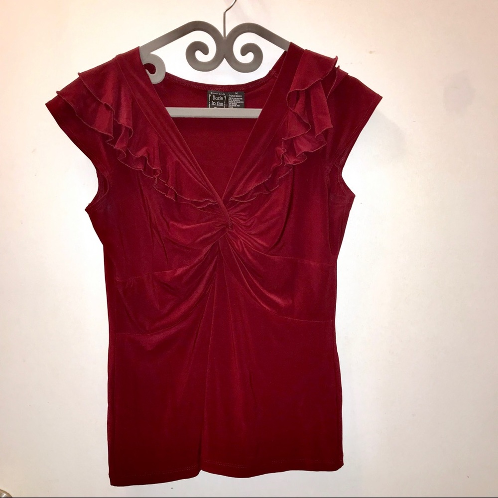 Suzie in the City ruffled blouse